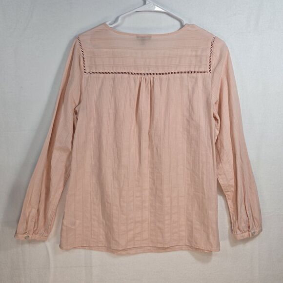 Talbots Cotton Blouse Pink Lightweight With Buttons Long Sleeve Small - Picture 4 of 10
